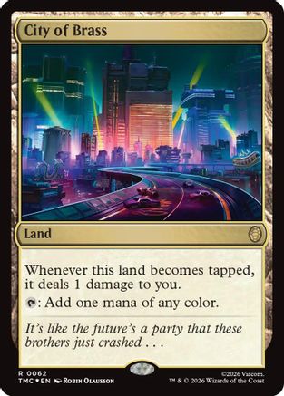 City of Brass (Surge Foil) (TMC-062) - Commander: Teenage Mutant Ninja Turtles Foil-1