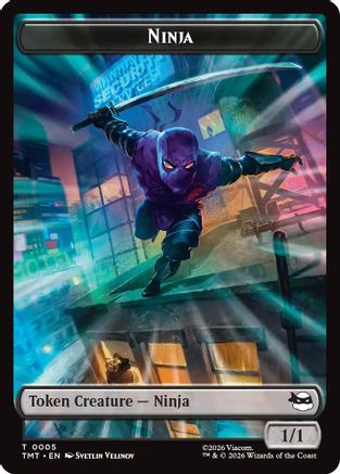 Ninja // Food Double-Sided Token (TMT-5 // 8) - Teenage Mutant Ninja Turtles-1