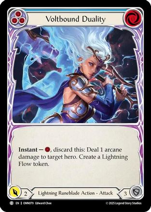 Voltbound Duality (Blue) (OMN079) - Omens of the Third Age Rainbow Foil-1
