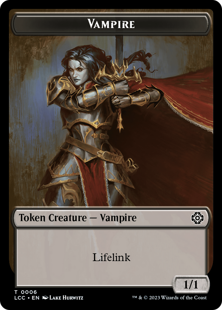 Vampire (0006) // Vampire Demon Double-Sided Token [The Lost Caverns of Ixalan Commander Tokens]-1