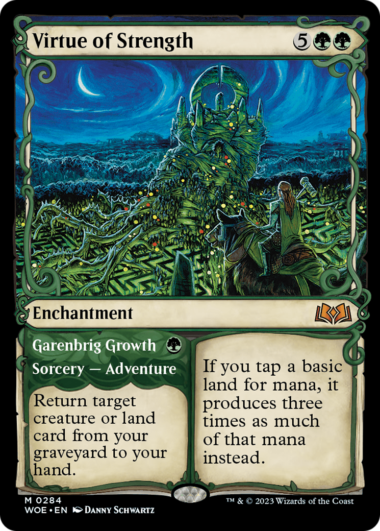 Virtue of Strength (Showcase) (WOE-284) - Wilds of Eldraine: (Showcase)-1