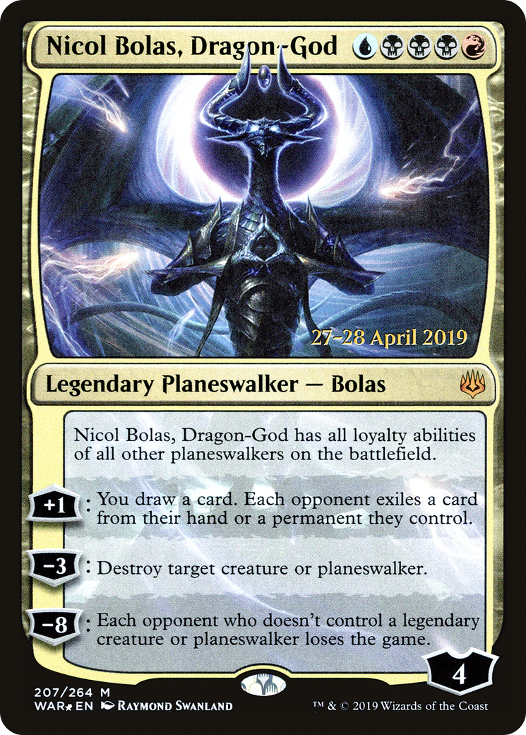 Nicol Bolas, Dragon-God [War of the Spark Prerelease Promos]-1