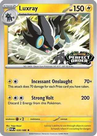 Luxray (Perfect Order Stamped) 028  - Holofoil Miscellaneous Cards & Products - Rare-1