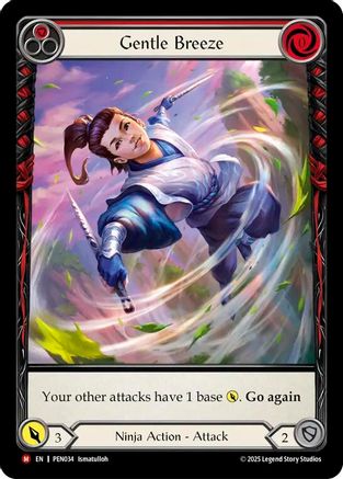 Gentle Breeze (Red) (Extended Art) (PEN034) - Compendium of Rathe Rainbow Foil-1