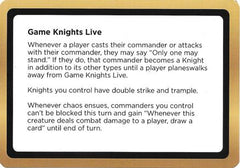 Game Knights Live (Black Lotus Unknown Planechase) (OVER-) - Oversize Cards-1