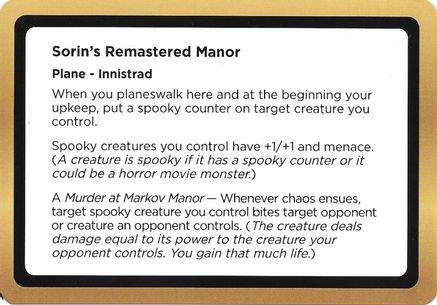 Sorin's Remastered Manor (Black Lotus Unknown Planechase) (OVER-) - Oversize Cards-1