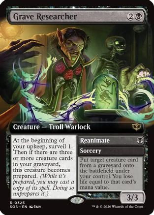 Grave Researcher (Extended Art) (SOS-325) - Secrets of Strixhaven-1