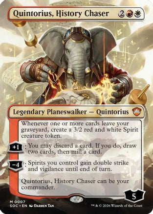 Quintorius, History Chaser (Borderless) (SOC-007) - Commander: Secrets of Strixhaven-1