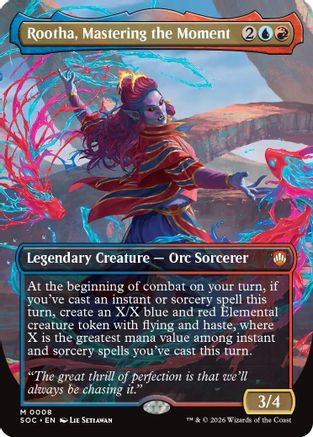 Rootha, Mastering the Moment (Borderless) (SOC-008) - Commander: Secrets of Strixhaven Foil-1