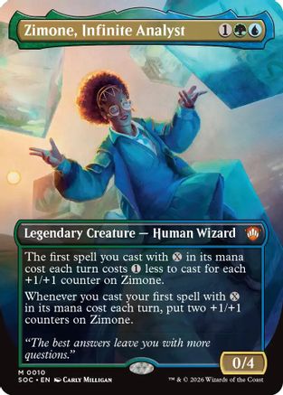 Zimone, Infinite Analyst (Borderless) (SOC-010) - Commander: Secrets of Strixhaven-1