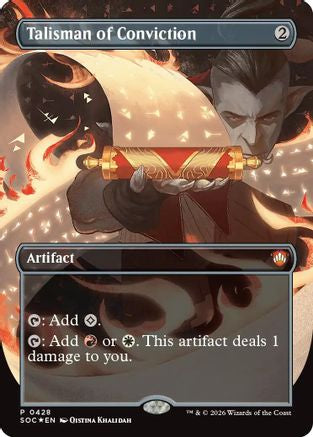 Talisman of Conviction (Borderless) (SOC-428) - Commander: Secrets of Strixhaven Foil-1