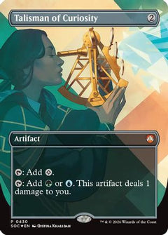 Talisman of Curiosity (Borderless) (SOC-430) - Commander: Secrets of Strixhaven Foil-1