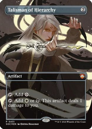 Talisman of Hierarchy (Borderless) (SOC-431) - Commander: Secrets of Strixhaven Foil-1