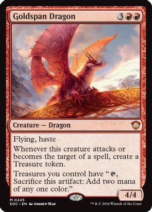 Goldspan Dragon (SOC-245) - Commander: Secrets of Strixhaven-1