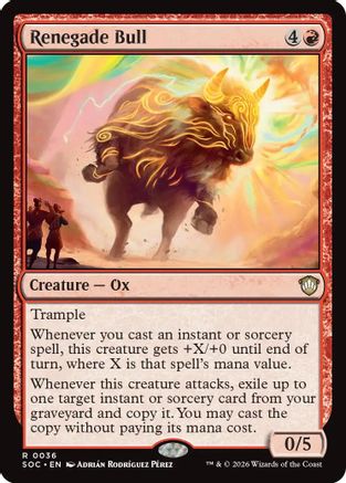 Renegade Bull (SOC-036) - Commander: Secrets of Strixhaven-1