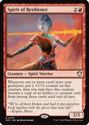 Spirit of Resilience (SOC-037) - Commander: Secrets of Strixhaven-1