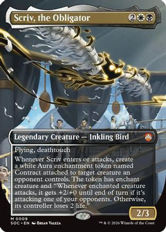 Scriv, the Obligator (Borderless) (SOC-009) - Commander: Secrets of Strixhaven-1