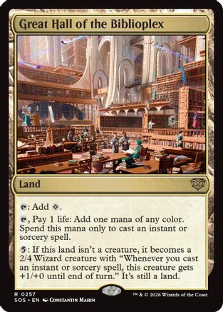 Great Hall of the Biblioplex (SOS-257) - Secrets of Strixhaven Foil-1