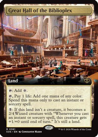 Great Hall of the Biblioplex (Extended Art) (SOS-361) - Secrets of Strixhaven-1