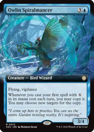 Owlin Spiralmancer (Extended Art) (SOC-072) - Commander: Secrets of Strixhaven-1