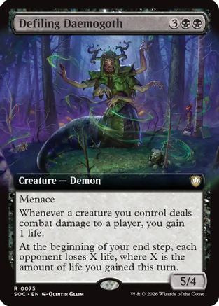 Defiling Daemogoth (Extended Art) (SOC-075) - Commander: Secrets of Strixhaven-1