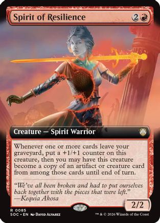 Spirit of Resilience (Extended Art) (SOC-085) - Commander: Secrets of Strixhaven-1