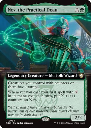 Nev, the Practical Dean (Extended Art) (SOC-089) - Commander: Secrets of Strixhaven-1