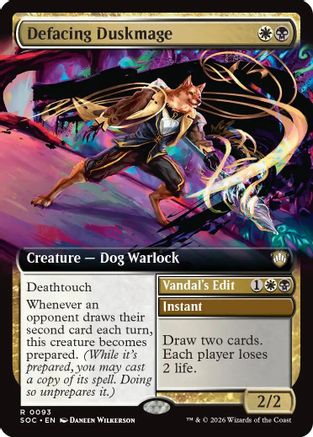 Defacing Duskmage (Extended Art) (SOC-093) - Commander: Secrets of Strixhaven-1