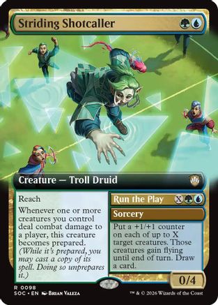 Striding Shotcaller (Extended Art) (SOC-098) - Commander: Secrets of Strixhaven-1