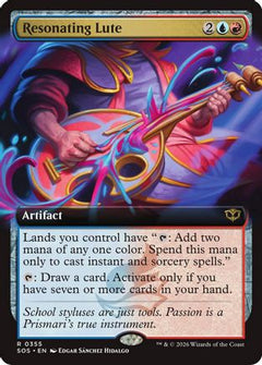 Resonating Lute (Extended Art) (SOS-355) - Secrets of Strixhaven Foil-1