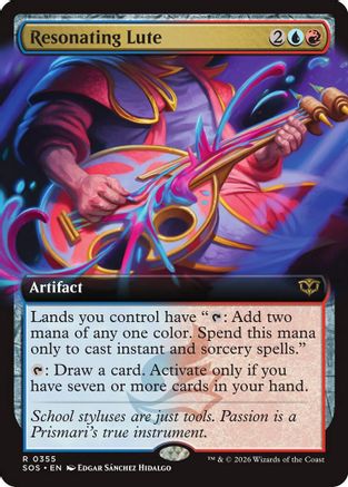 Resonating Lute (Extended Art) (SOS-355) - Secrets of Strixhaven Foil-1