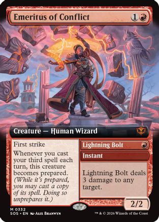 Emeritus of Conflict (Extended Art) (SOS-332) - Secrets of Strixhaven-1