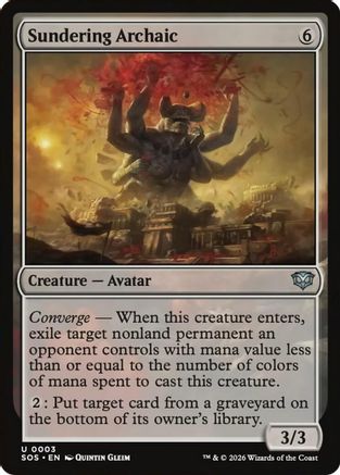 Sundering Archaic (SOS-003) - Secrets of Strixhaven Foil-1