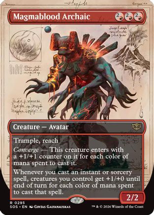 Magmablood Archaic (Borderless) (SOS-295) - Secrets of Strixhaven Foil-1
