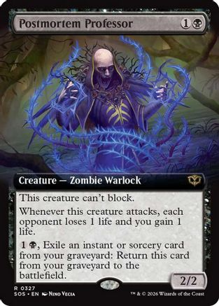 Postmortem Professor (Extended Art) (SOS-327) - Secrets of Strixhaven Foil-1