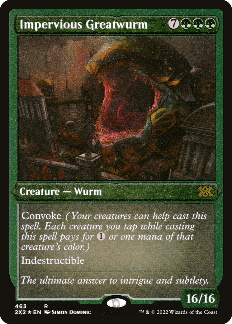 Impervious Greatwurm (Foil Etched) [Double Masters 2022]-1