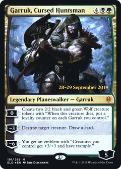 Garruk, Cursed Huntsman [Throne of Eldraine Prerelease Promos]-1