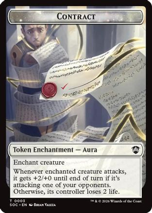 Contract // Copy Double-Sided Token (SOC-3 // 1) - Commander: Secrets of Strixhaven-1