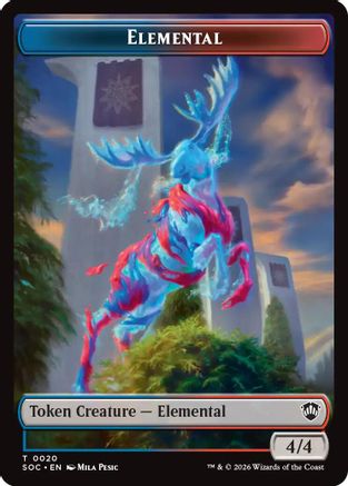 Elemental (0020) // Treasure Double-Sided Token (SOC-20 // 12) - Commander: Secrets of Strixhaven-1