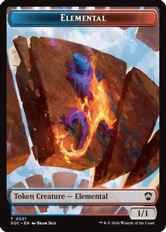 Elemental (0021) // Phyrexian Myr Double-Sided Token (SOC-21 // 8) - Commander: Secrets of Strixhaven-1