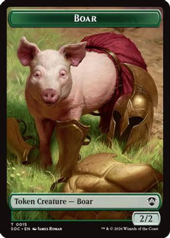 Boar // Fractal (0005) Double-Sided Token (SOC-15 // 5) - Commander: Secrets of Strixhaven-1