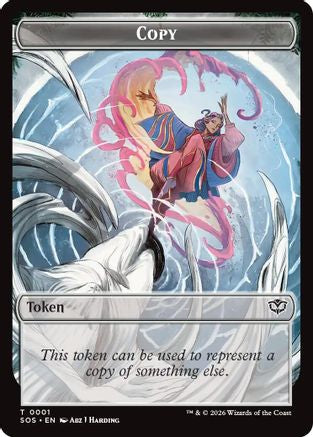 Copy // Spirit (0010) Double-Sided Token (SOS-1 // 10) - Secrets of Strixhaven Foil-1