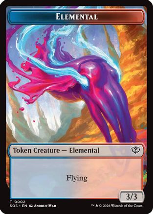 Elemental (0002) // Treasure Double-Sided Token (SOS-2 // 12) - Secrets of Strixhaven-1