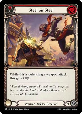 Steel on Steel (Red) (MPW096) - Mastery Pack Warrior Rainbow Foil-1