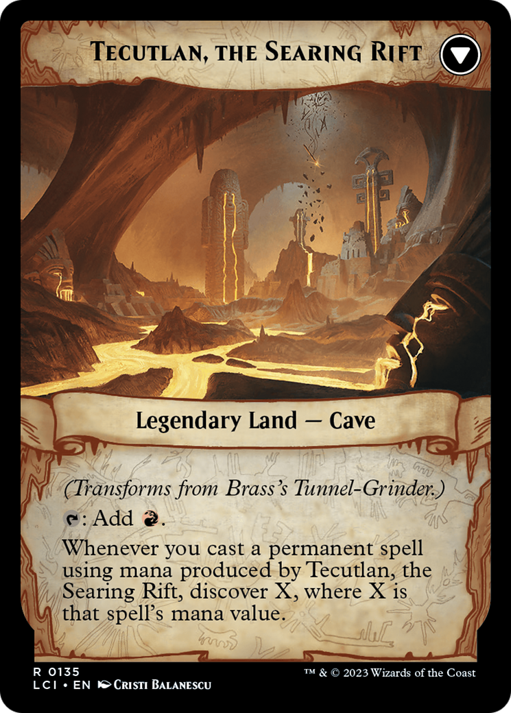 Brass's Tunnel-Grinder // Tecutlan, the Searing Rift [The Lost Caverns of Ixalan Prerelease Cards]-2