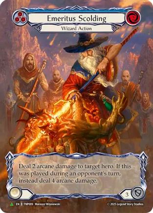 Emeritus Scolding (Blue) (Marvel) - TNP009 (TNP009) - Flesh and Blood: Promo Cards Rainbow Foil-1