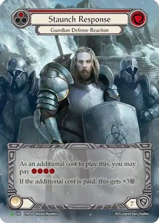 Staunch Response (Red) (Marvel) - TNP019 (TNP019) - Flesh and Blood: Promo Cards Rainbow Foil-1