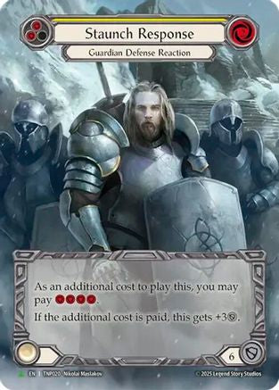 Staunch Response (Yellow) (Marvel) - TNP020 (TNP019) - Flesh and Blood: Promo Cards Rainbow Foil-1