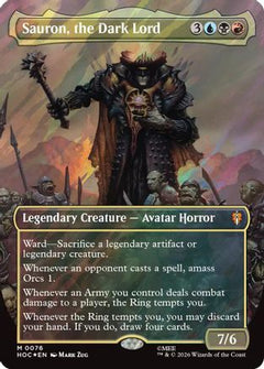 Sauron, the Dark Lord (Borderless) (Surge Foil) (HOB-076) - The Hobbit Foil-1