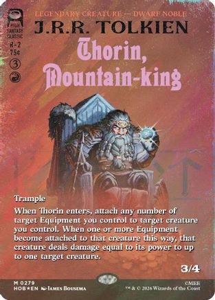 Thorin, Mountain-king (Borderless) (Surge Foil) (HOB-279) - The Hobbit Foil-1